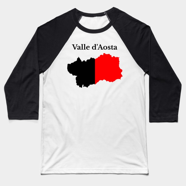 Aosta Valley Flag Map, Italy, Italian Region. Baseball T-Shirt by maro_00